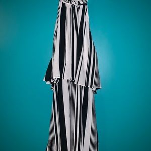 Striped dress with detail down side